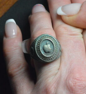 Antique Weathered Apple Logo Ring RARE