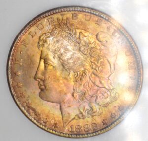 1882-CC Carson City Morgan Dollar PCI MS64 Rainbow Toned (True Colors!)