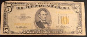 1953-A Yellow Seal US Five $5 Dollar Bill Extremely Rare