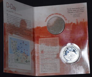 D-Day Official Omaha Beach Sand and Commemorative Coin