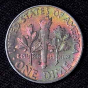 Monster, (We Mean MONSTER!!!) Toned 1951-D Roosevelt Silver Dime (Album Toned)