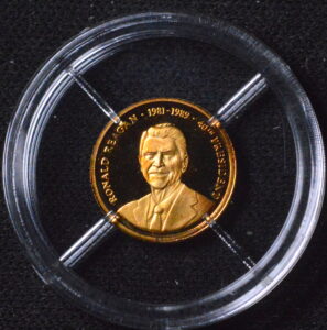 Ronald Reagan Toned Gold Commemorative Token!