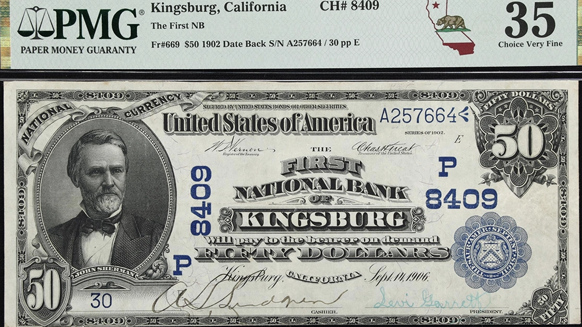 A Rare Piece of California History: 1902 $50 Kingsburg National Bank Note in Spring 2025 Stack’s Bowers Auction