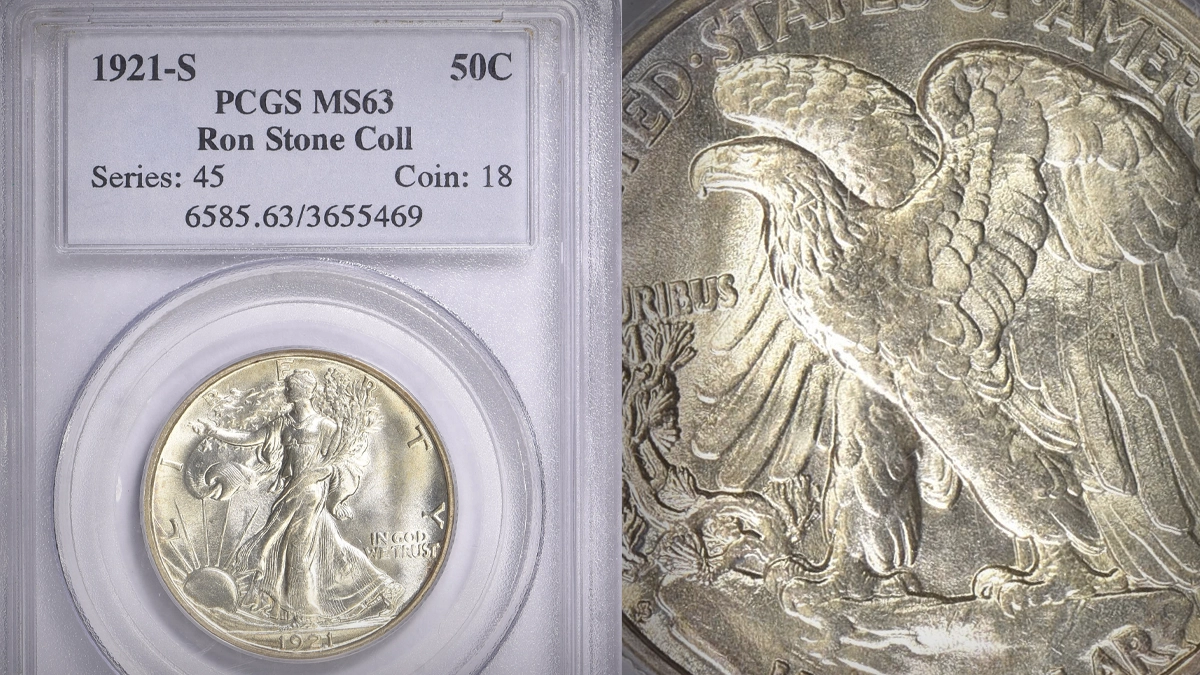 Rare Mint State 1921-S Walking Liberty Half Dollar Available at GreatCollections