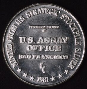 1981 U.S Assay Office San Francisco 1 oz .999 Silver Round!