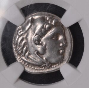 Alexander the Great Kingdom of Macedon 336-323 BC, AR Drachm NGC Genuine Beautiful Strike and Look