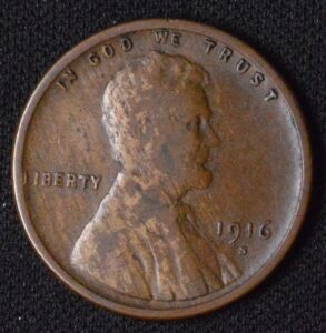 1916-S Lincoln Wheat Penny / Cent Semi-Key Date