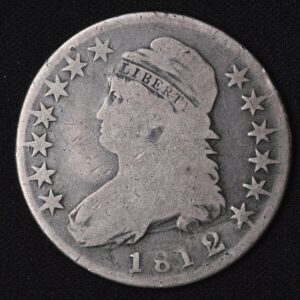 1812 Over 1 Capped Bust Silver Half 50c Dollar Small 8 Very Rare VG Very Good Example!!