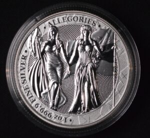 2019 Allegories Columbia Germania 5 Mark 1 Troy Ounce .9999 PURE Silver Fine Silver Round