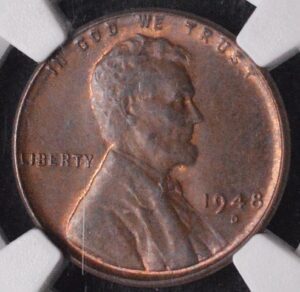 1948-D Lincoln Wheat Cent MS62 BN Brown Original Skin Nice Luster, Nice Color!