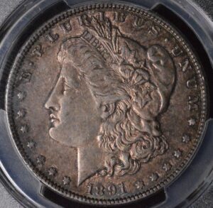 1891 Morgan Dollar PCGS AU50 Beautiful Surfaces!!