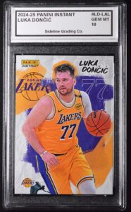 Luka Doncic Lakers Debut Trading Card Perfect Gem Mint 10 Panini Brand