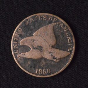 1858 Flying Eagle Cent Beautiful Black Dark Patina which Pops the Coin!
