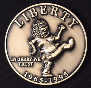 Grateful Dead High Relief Brass Token (Jerry and the Teddy Dancing!) Truckin... Down the...