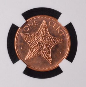 1998 Bahamas Cent Brilliant Uncirculated NGC 66 RED(RD)!