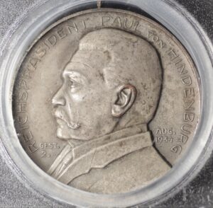 Extremely Rare Variety! 1934 Germany Tannenberg Commemorative PCGS SP63 Specimen Looks 64/63+ Easily!