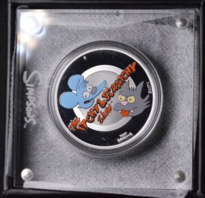 2021 Simpsons Series Itchy & Scratchy 1 ounce 1oz Silver .999 Coin Tuvalu Islands