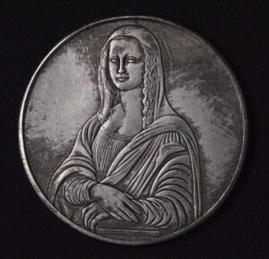 Unique Mona Lisa Medal (Non Silver) but Very Precious! She is a Beaut. Beautiful Titty Reverse! Leonardo's Dream Girl??