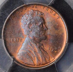 1909 VDB Lincoln Wheat Cent PCGS MS64 RB Red Brown Beautiful Reddish Purple & Blue Obverse Toning!