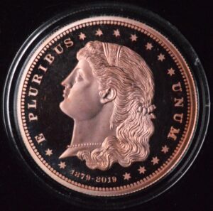 2019 1 Ounce Copper Smithsonian Schoolgirl Dollar with Box!
