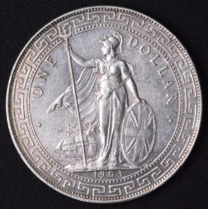 1903 British Trade Dollar Silver , High Grade Original Luster Hong Kong Silver $1!