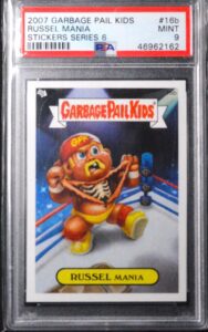 Garbage Pale Kids Russel Mania Hulk Hogan PSA Mint 9 Graded Card!!