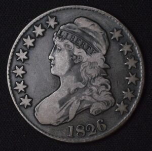 1826 Capped Bust Silver Half Dollar AMAZING Detail - Very Clean Beautiful Surfaces - VERY DETAILED!