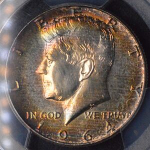 1964 Kennedy Half Dollar PCGS Genuine Rainbow Toning!!