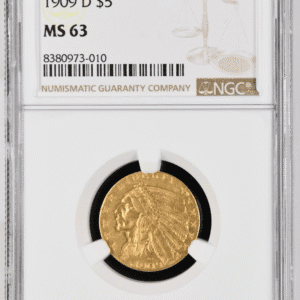 U.S Gold $5 Indian Head Half Eagle - NGC MS63 - Random Date