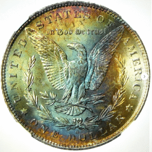 1885-O Toned Morgan NGC MS63 Olathe Hoard Monster Neon Rainbow!