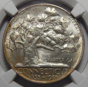 1935 Connecticut Commemorative NGC MS67 CAC GORGEOUS FIELDS AND DEVICE!