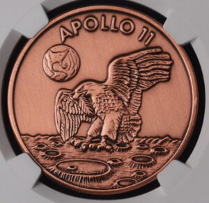 2019 Apollo 11 50th Anniversary 1 oz Copper Robbins Medal NGC GEM!