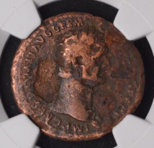 ROMAN EMPIRE. Domitian. AD 81-96. Æ As, NGC Certified!