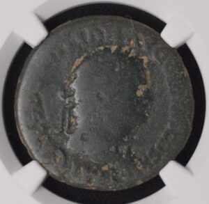 ROMAN EMPIRE. Domitian. AD 81-96. Æ As, NGC Certified!