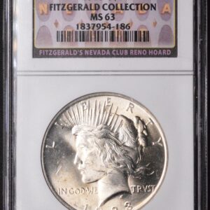 1923 BU Peace Dollar Fitzgerald Collection NGC MS63 Gorgeous!