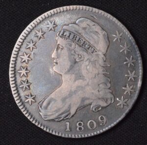 1809 Capped Bust Half Early Date Silver Dollar Off Center Beautiful!