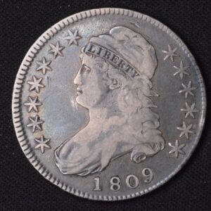 1809 Capped Bust Half Early Date Silver Dollar Off Center Beautiful!