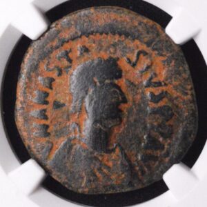 Byzantine Anastasius I Bronze Dirty Coin NGC Ancients