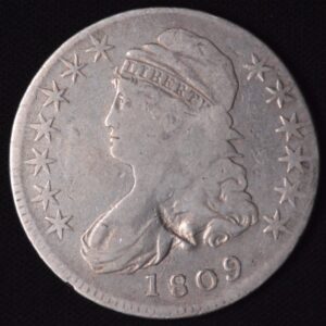 1809 Capped Bust Half Dollar Lettered Edge XXX VG Details (Rare)