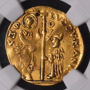Italy: Venice. Ludovico Manin gold Zecchino ND (1789-1797) AU Details (Holed) NGC