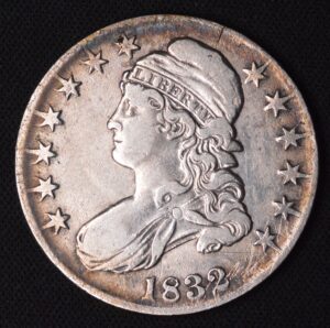 1832 Capped Bust Half Dollar XF/AU Beautiful Toning along the Rims!