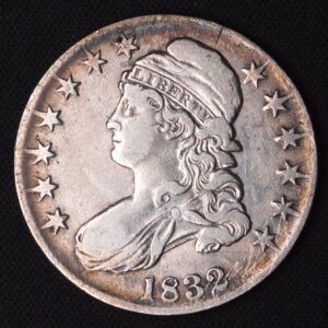 1832 Capped Bust Half Dollar XF/AU Beautiful Toning along the Rims!