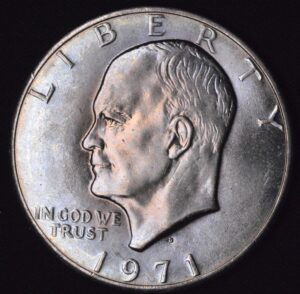 1971-D Eisenhower "Ike" Blue Cobalt Dollar (Beautiful Natural Blues)