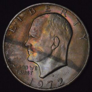 1972-D Eisenhower "Ike" Dollar Rainbow Toning!!