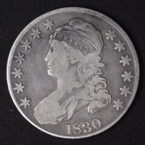 1830 Capped Bust Half Dollar Beautiful Fine Condition Crisp and Circulated Dark Cameo Effect!!