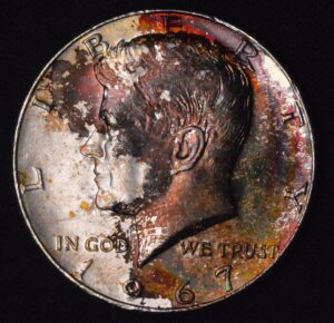 1967 Silver Kennedy Half Dollar "Brown Moca"