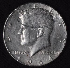 1964 Kennedy Half Dollar Error Enormous Strike Through!