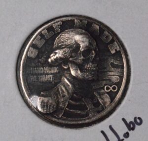 Jefferson Silver Hobo War Nickel Skull of Jefferson!