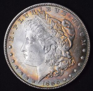 VERY VALUABLE - 1886 Morgan Dollar GORGEOUS Pastel Toning!