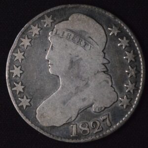 1827 Capped Bust Half Dollar Square Base 2 - VG Nice Example!!